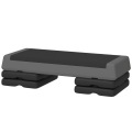 Northio - Aerobic-Stepper, 10,5/15,5/20,5cm Höhenverstellbare Steppbrett, rutschfest, für Zuhause, Fitnessstudio, Büro, Kunststoff, Grau, 76 CM