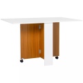Northio - Klapptisch Esstisch Mobiler Schreibtisch Mit Klappbarer Arbeitsplatte Beistelltisch Mit Rollen Esszimmertisch Für Küche Weiß, 120x120cm