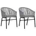 vidaXL Gartenstühle 2 Stk. Anthrazit PVC Rattan