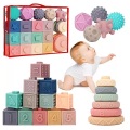 Activity-board - Weich Baby Bausteine, Motorikspielzeug Stapelwürfel Bauklötze, Stapelturm& Beißringe für, One Size, Multicolor