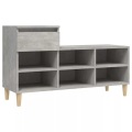 vidaXL Schuhregal Betongrau 102x36x60 cm Holzwerkstoff