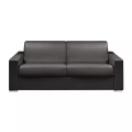 LINEA SOFA - Schlafsofa mit Matratze 4Sitzer Kunstleder LiegeflächeMatratzenCALITO, One Size, Schwarz