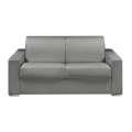 LINEA SOFA - Schlafsofa mit Matratze 2-Sitzer Kunstleder - Grau - Liegefläche mit Lattenrost: 120 cm - Matratzenhöhe: 14 cm mit Memory Schaum - CALITO, One Size