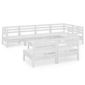vidaXL 8-tlg. Garten-Lounge-Set Massivholz Kiefer Weiß