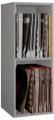 MID.YOU Schallplattenregal , Platto 2-Fach , Grau , Holzwerkstoff , 1 Fächer , 34x72x30 cm , melaminharzbeschichtet,melaminharzbeschichtet,Nachbildung,Nachbildung , 000657005709