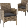 TecTake, 2 Rattanstühle + 4 Sitzbezüge 2 Rattanstühle + 4 Sitzbezüge