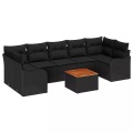 VidaXL - Modulares sofa poly-rattan, One Size, Schwarz
