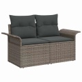 VidaXL - Garten-sofa poly-rattan, One Size, Grau