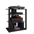 MID.YOU Tv-rack , Folas , Schwarz , Holzwerkstoff , 60x70x41 cm , melaminharzbeschichtet,Nachbildung , Kabeldurchlass , 000657031606