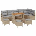VidaXL - Garten-sofa-set poly-rattan, One Size, Beige