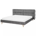 Bett mit Lattenrost aus Samtstoff Retro SENLIS Bett mit Lattenrost aus Samtstoff Retro SENLIS