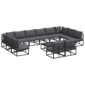 VidaXL - Garten-sofa aluminium, One Size, Schwarz