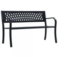 vidaXL Gartenbank Schwarz 120 cm Stahl