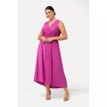 Ulla Popken, Ulla Popken - Plissee-Maxikleid, drapiert, V-Ausschnitt, ärmellos, für Damen, Violett, Größe 48