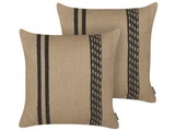Kissen 2er Set aus Jute Boho DESALIX Kissen 2er Set aus Jute Boho DESALIX