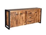 Sideboard HARLEM Mangoholz Metall 3 Türen 3 Schubladen Sideboard HARLEM Mangoholz Metall 3 Türen 3 Schubladen