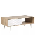 Beliani Couchtisch heller Holzfarbton/weiss SWANSEA