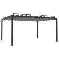 vidaXL Pavillon mit Lamellendach 3x4 m Anthrazit Stoff und Aluminium