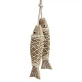 Alopini - 2 Hänger Fisch mit Schnur zum Aufhängen Deko Holz Fische Anhänger Hängedeko Maritim Meer Dekoration, One Size, Multicolor