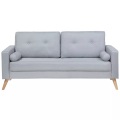 Beliani, Beliani 2-Sitzer Sofa Polsterbezug hellgrau KALMAR