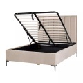 Beliani - Bett mit Stauraum aus Samtstoff Glamourös SEZANNE, 140x200 cm, Taupe