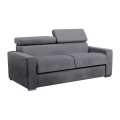 LINEA SOFA - Schlafsofa 3-Sitzer - Liegefläche: 140 cm - Matratzenhöhe: 22 cm mit Memory Schaum - Stoff - Grau - VIZIR, One Size