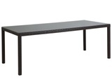 Gartentisch Rattan dunkelbraun 220 x 100