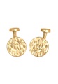 Kuzzoi, Manschettenknopf Plättchen Rund Gehämmert Struktur 925 Silber Unisex ONE SIZE