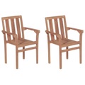 vidaXL Stapelbare Gartenstühle 2 Stk. Massivholz Teak