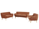 Couchgarnitur 3+2+1 - Stoff - Orange - SERTI II Couchgarnitur 3+2+1 - Stoff - Orange - SERTI II