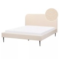 Bett mit Lattenrost aus Bouclé Skandinavisch FLAYAT Bett mit Lattenrost aus Bouclé Skandinavisch FLAYAT