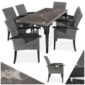 Rattan Tisch Foggia mit 6 Stühlen Rosarno Rattan Tisch Foggia mit 6 Stühlen Rosarno