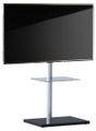 MID.YOU Tv-rack , Nalano , Klar, Silberfarben , Metall, Glas , 100x60x45 cm , schwenkbar, Kabeldurchlass , 000657019702