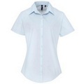 Popelinebluse Bluse Arbeitshemd, Kurzärmlig Damen Hellblau 50