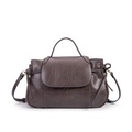 Einkaufstasche Mini India Mit Griff Aus Em Glanzleder Damen Grau ONE SIZE