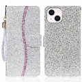 iPhone 14 - Glitter Leder Etui
