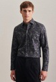 Business Hemd Slim Fit Langarm Druck Herren Taubengrau 43