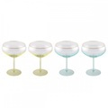 Eisbecher mit em und gelbem Fuß - Set von 4 Eisbecher mit em und gelbem Fuß - Set von 4