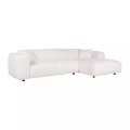 Großer Ecksofa - Ecke rechts - Bouclé-Stoff - Weiß - POGNI Großer Ecksofa - Ecke rechts - Bouclé-Stoff - Weiß - POGNI
