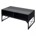 B2X - LED Couchtisch mit Marmor Optik & einstellbaren Lichtfarben & Helligkeit Wohnzimmertisch, One Size, Schwarz