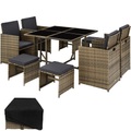 TecTake, Rattan Sitzgruppe Bilbao 4+4+1 mit Schutzhülle Rattan Sitzgruppe Bilbao 4+4+1 mit Schutzhülle