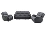 Couchgarnitur 3+2+1 - Mikrofaser & Kunstleder - Grau & Schwarz - BRODY Couchgarnitur 3+2+1 - Mikrofaser & Kunstleder - Grau & Schwarz - BRODY