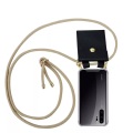 Cadorabo Handy Kette für Huawei P30 PRO in GLÄNZEND BRAUN - Silikon Necklace Umhänge Hülle mit Gold Ringen, Kordel Band Schnur und abnehmbarem Etui...