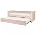 Bett mit Lattenrost aus Samtstoff Retro LIBOURNE Bett mit Lattenrost aus Samtstoff Retro LIBOURNE