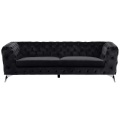 Beliani 3-Sitzer Sofa Samtstoff schwarz SOTRA