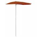 vidaXL Halb-Sonnenschirm mit Mast 180x90 cm Terracotta-Rot