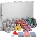 TecTake, Pokerset inkl. Aluminiumkoffer Silber