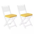 Beliani Auflagen 2er Set für Gartenstuhl FIJI gelbes Muster 29 x 38 x 5 cm