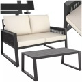 Tectake - Gartenlounge-Set Captive im Rope-Design, 2P, Anthrazit