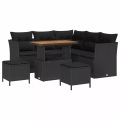 VidaXL - Garten-sofa poly-rattan, One Size, Schwarz